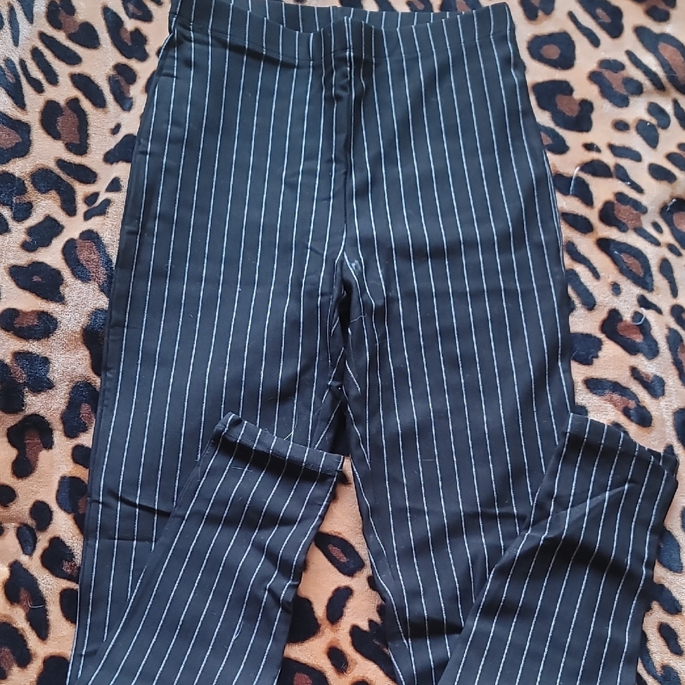 Forever 21 Black and White Striped Leggings